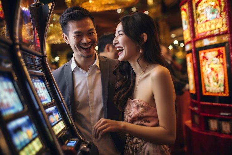 Tampilan layar Wild West Gold menampilkan lima gulungan dengan simbol koboi dan emas